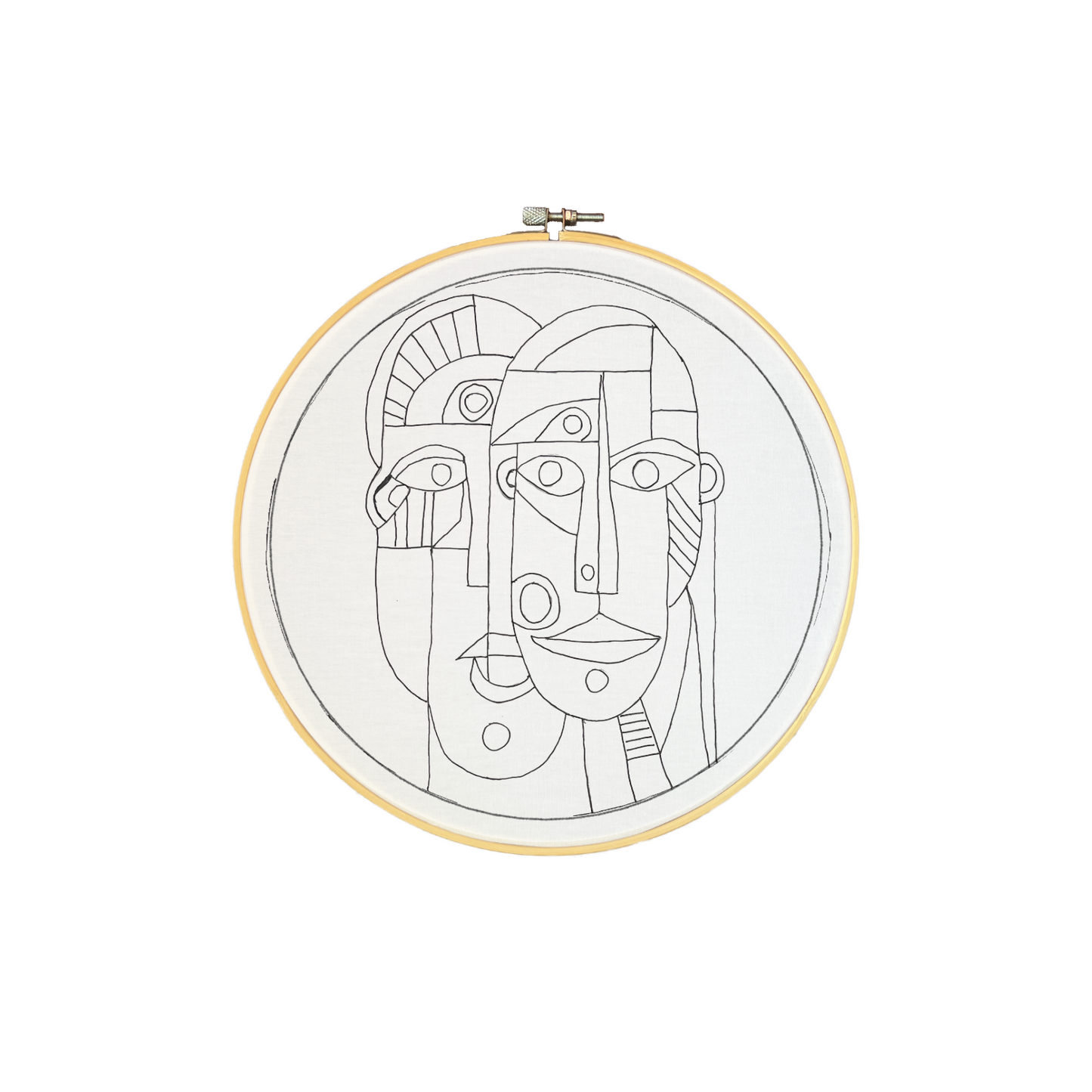 Batik Painting Kit - Abstract Faces (Hoop)