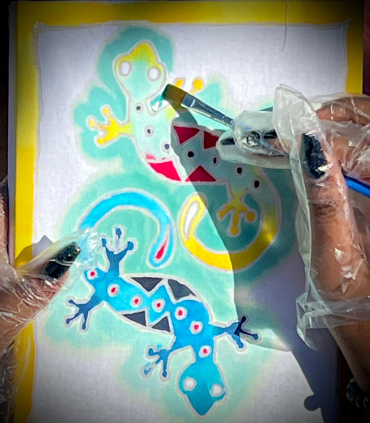 DIY Batik Painting Kit Gecko Pair