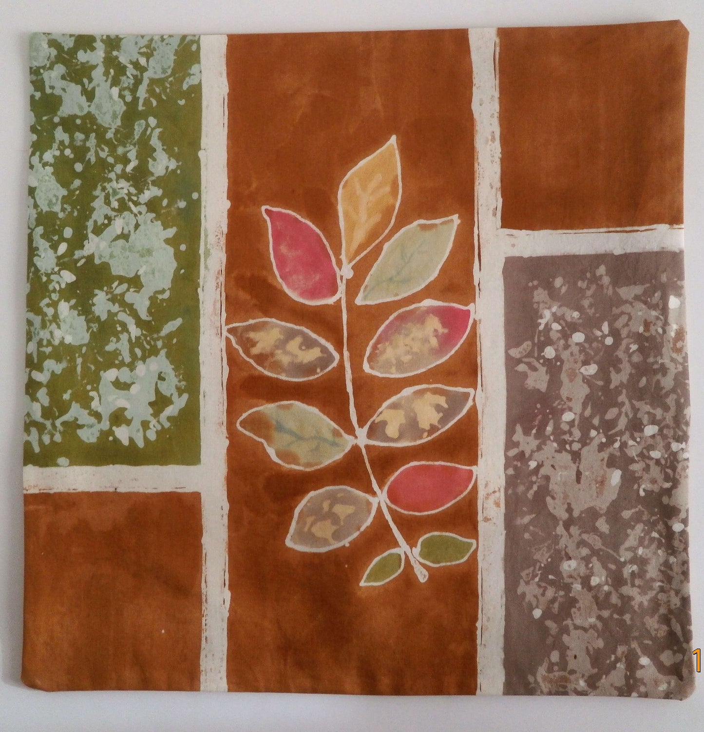 Fall Collage Batik Pillow Cover