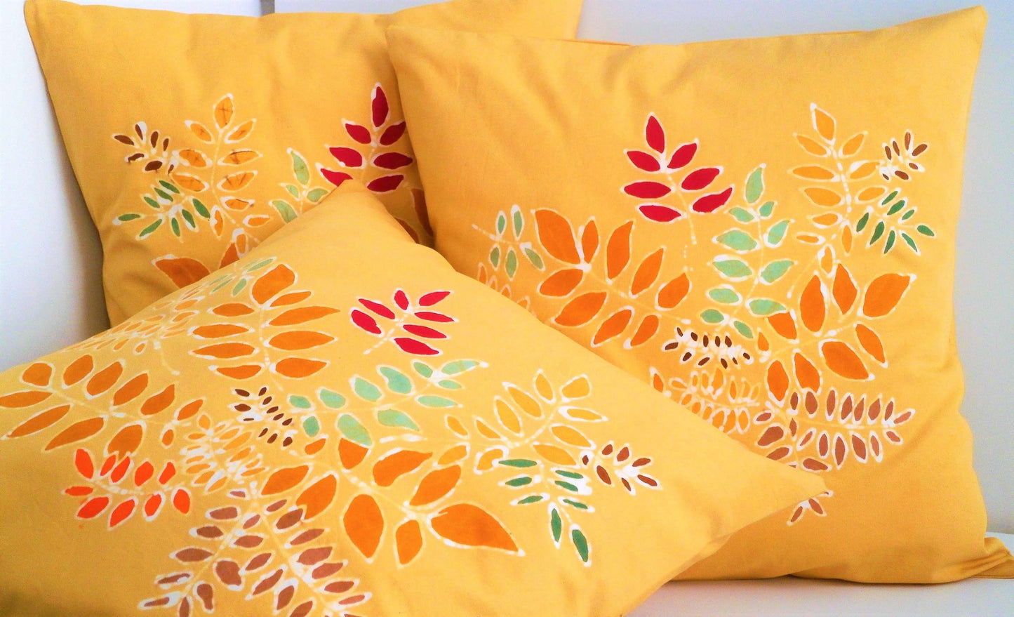 Autumn Leaves Batik Pillow Cover