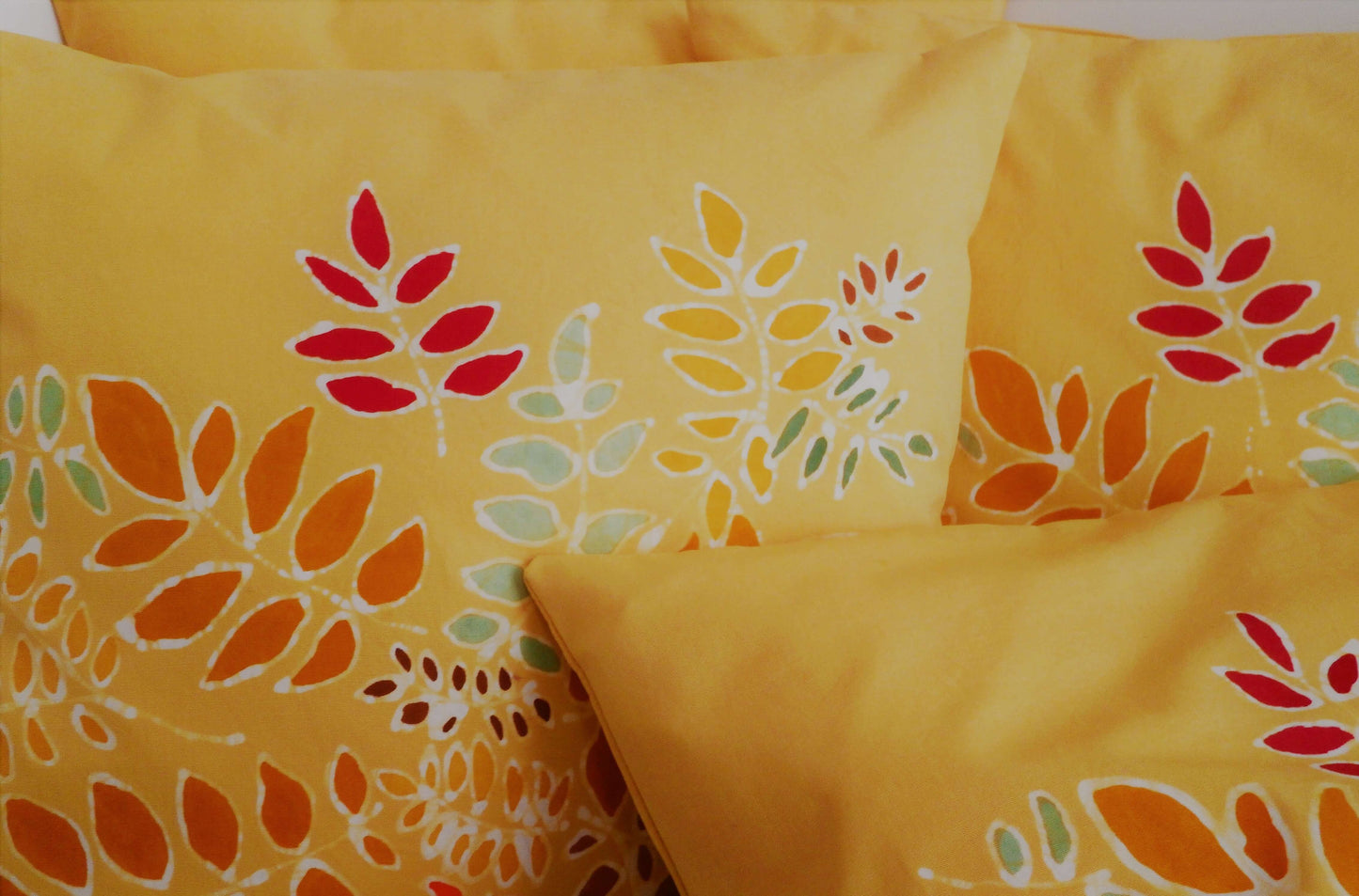Autumn Leaves Batik Pillow Cover