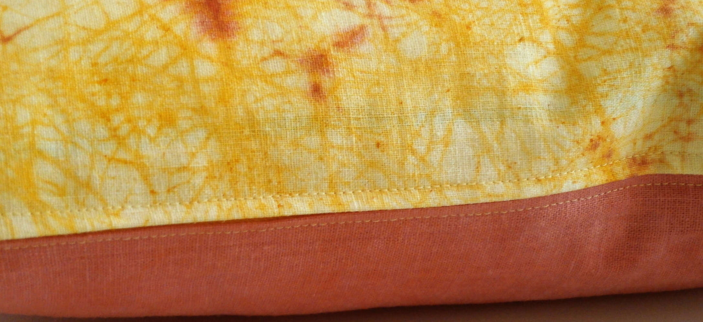Rusty Yellow Crackle Batik Pillow Cover