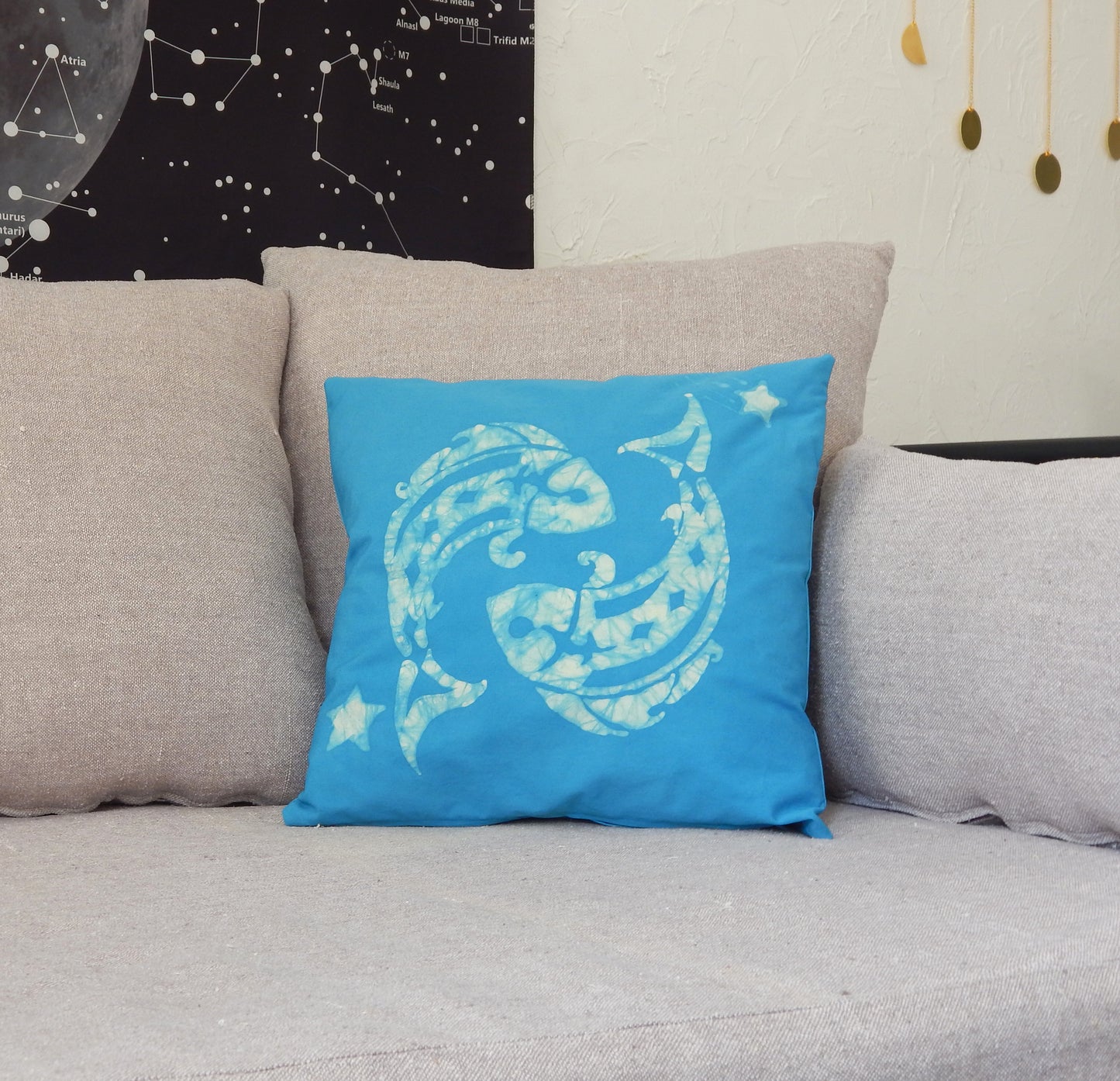 Pisces Zodiac Throw Pillow