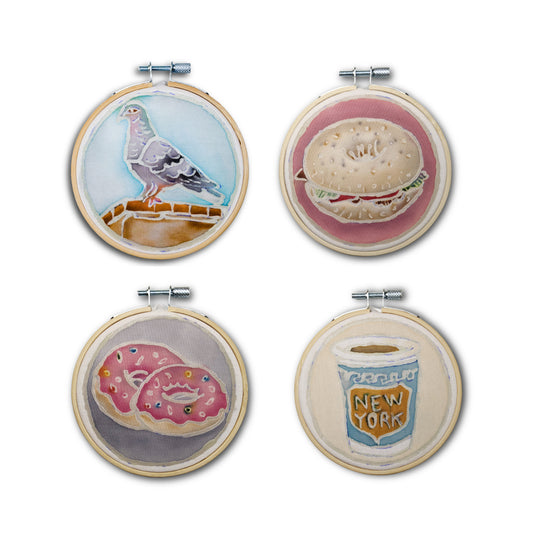 NYC Icons Mini Batik Bundle – Set of 4 Urban-Inspired 4" Hoops