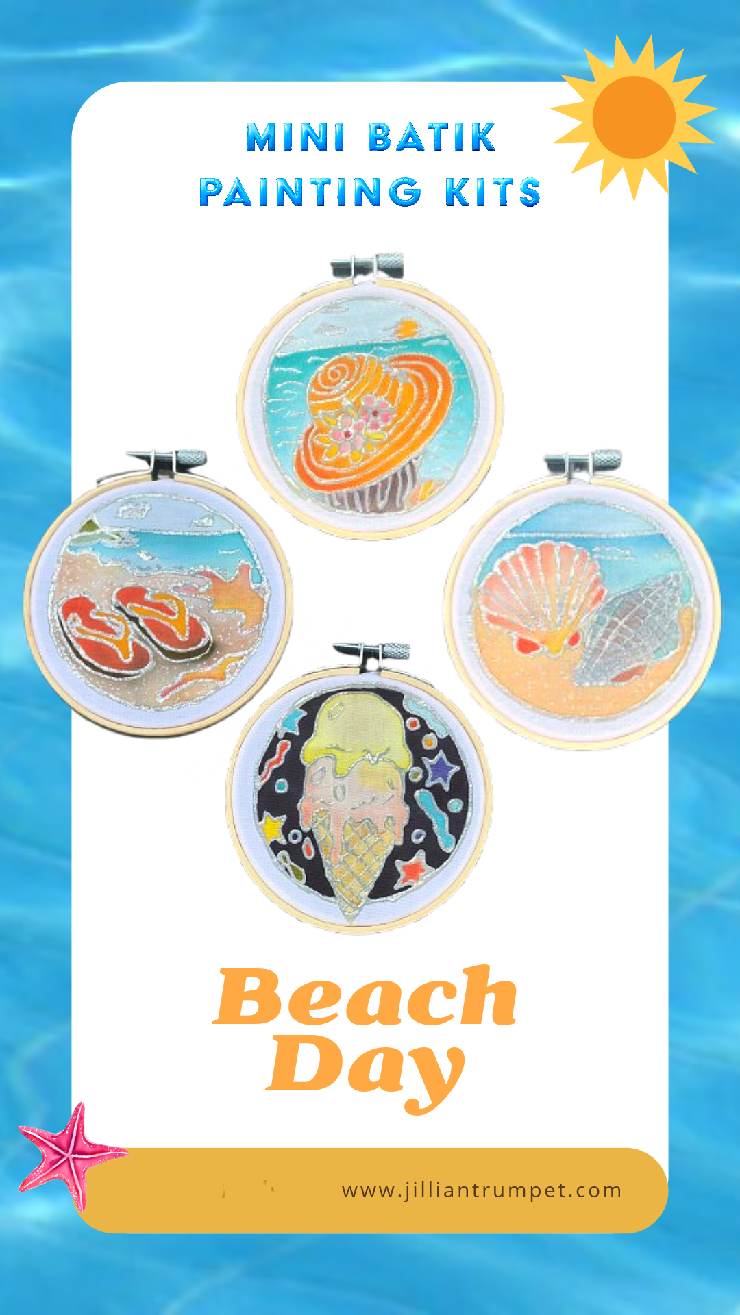 Summer Days Mini Batik Bundle – Set of 4 Sunny 4" Hoop Designs