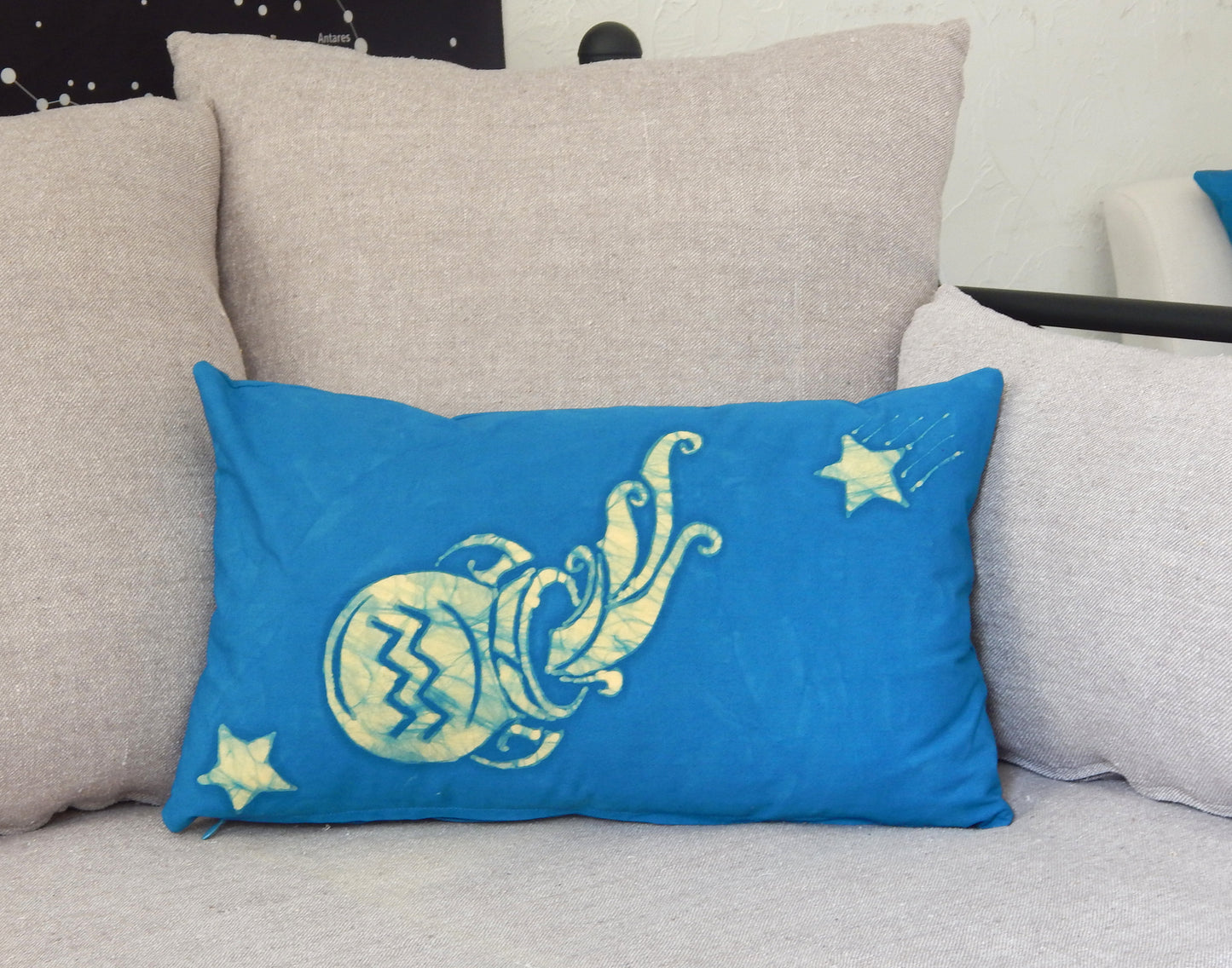 Aquarius Zodiac Throw Pillow