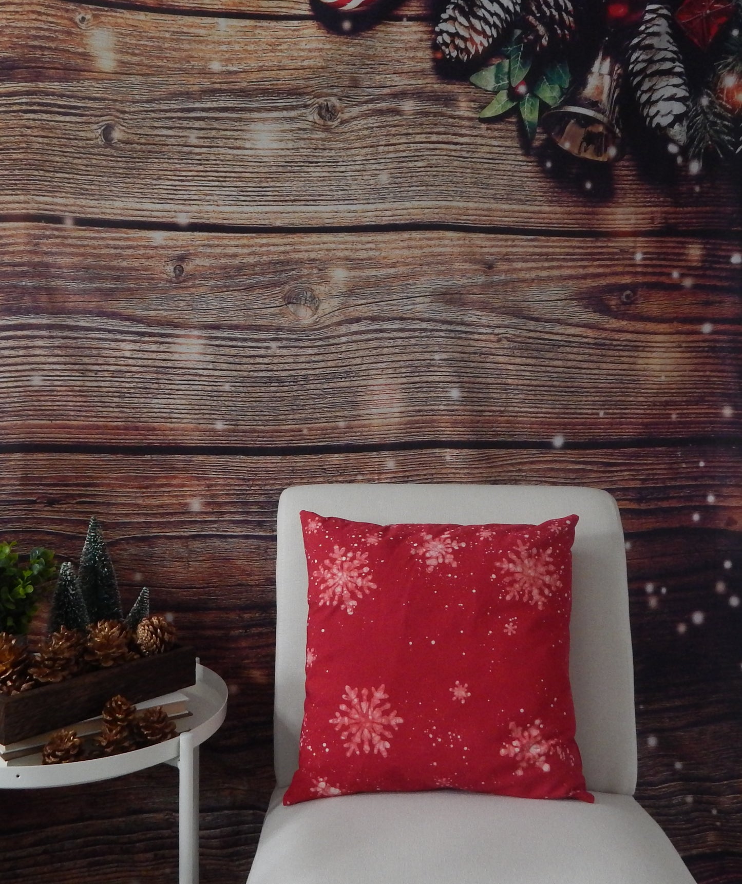 Snowflakes Winter Scape 16" Batik Pillow Cover