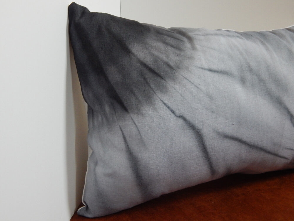Corner Bursts Gray Shibori Pillow Cover