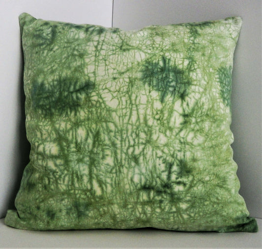 Green Crackle Batik Pillow