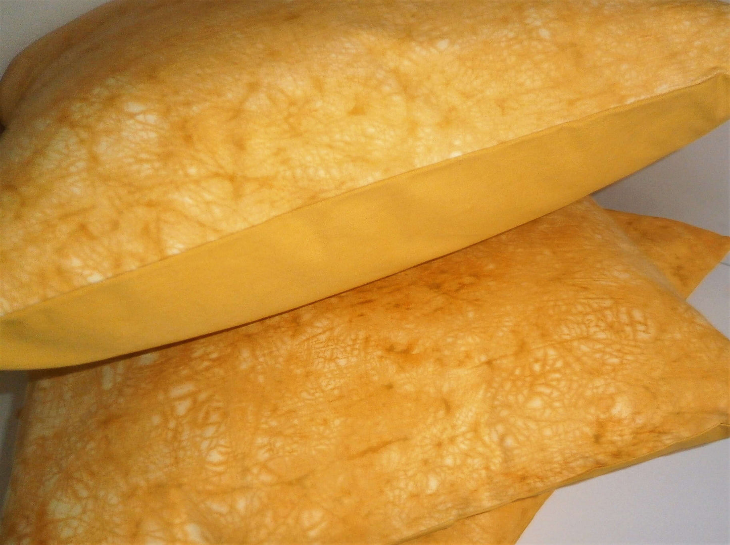 batik crackle yellow pillows