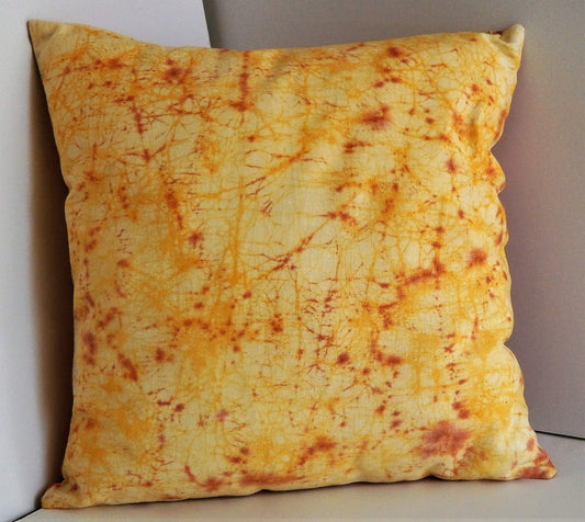 Rusty Yellow Crackle Batik Pillow Cover