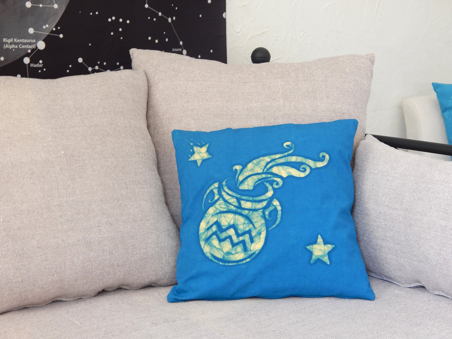 Aquarius Zodiac Throw Pillow
